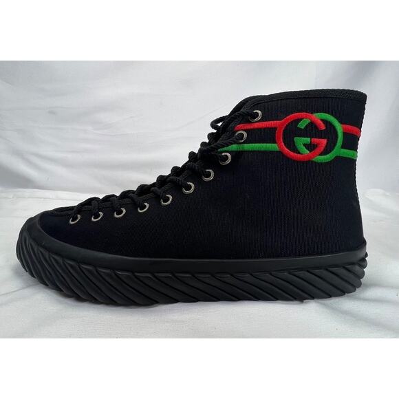 Gucci Interlocking G Hightop Black Sneakers Men\'s US7.5 SPB-CA 346079 main image 10